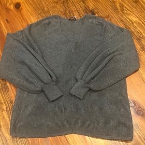 Nordstrom 1.STATE Womens Blouson Sleeve Pullover Sweater charcoal grey Size S